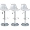 GAORUTO Set di Sgabelli da Bar, Sgabelli da Banco Girevoli con Schienale, Sgabello da Bar Trasparente Regolabile, Sgabelli da Bar da Cucina Senza Braccioli Moderni Alta,Set di 3