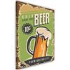 Feeby Tela Immagini Cold Beer Quadro Foto d'Arte Segno di Latta Verde 40x60 cm