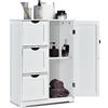 GIANTEX Mobile da Bagno, Armadio Autoportante,Mobile da Bagno Armadietto da Terra Mobiletto con Cassetto, Mobiletto da Cucina Soggiorno Salvaspazio, 60x30x81 cm,3 Colori (Bianco)
