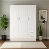 MERCATONE GERMANVOX da oltre 40 anni arr Armadio Camera da Letto 3 Ante 2 Cassetti Bianco 120x50x170 cm