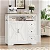 KSFASHZ Credenza bassa sala da pranzo, mobile bianco 100 × 40 × 105 cm, cucina basso bianco mobili buffet soggiorno
