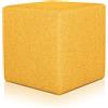 Deshome Pouf poggiapiedi cubo 43x43x44 cm stoffa Idrorepellente: Pouf design moderno per divano soggiorno camera da letto, Puff poggiapiedi, Pouffe salotto Minerva (Giallo sole)