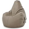Green Bean© Poltrona a sacco con schienale 80x70x90cm - Sedia Gaming 230 litri di imbottitura accogliente, morbida, e lavabile - Cuscino pavimento Pouf Sgabello Poltrona da gioco Relax Khaki