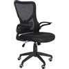 CLP Sedia da ufficio Hudson I Sedia direzionale ergonomica con supporto lombare I Sedia girevole con base a stella e braccioli I Capacità di car, Colore:nero