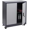 Mendler Armadio documenti HWC-O50, armadietto ufficio acciaio ruote, 2 ante serratura, acciaio 98x80x40cm - grigio scuro chiaro