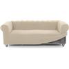MAXIFUNDAS FUNDAS DE SOFA & CHAISE LONGU MAXIFUNDAS | Copridivano Chester Relive | 3 posti + 2 cuscini | Modello RELIVE | Colore Beig | Alta elasticità e sensazione morbida | Made in Spagna.