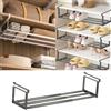 Generic Scarpiera espandibile in acciaio, scaffale multistrato con cassetto da 70 cm di larghezza, design salvaspazio per armadi (nero)