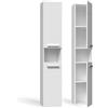 CDF Mobile da Bagno Lavanderia Colonna Bagno senza Cesto per Biancheria Armadio Salvaspazio per Spazi Ridotti Soggiorno Corridoio WC Bianco largh 31 cm 30x31x174 cm Facile Montaggio