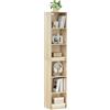WOLTU Libreria Verticale 6 Scompartimenti Scaffale per Libri Mobiletto in Legno per Soggiorno Moderno Legno Chiaro 30x24x158,5 cm SK003hei6