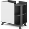 Vicco Mobiletto per lavabo Karen, Antracite/bianco, 60 x 65 cm con porta e vani aperti, con ritaglio per sifone per il montaggio sotto il lavabo