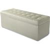 MG Design Pouf contenitore imbottito 45 × 120 cm Argento - capacità ca. 140 L, fino a 300 kg, seduta morbida, struttura solida, già montato e facile da pulire