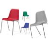IDEALSEDIE DI GALIZIA MICHELE Sedia Da Ufficio Poltrona Fissa per Sala Attesa, Sedia con Monoscocca in Plastica Colorata, Telaio in Metallo Verniciato Nero, Impilabile, per Conferenza (Grigio)