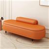 JDPYURV Panca Contenitore con Schienale, Pouf Largo con Cerniera a Chiusura Morbida, Ecopelle Anti-Graffio per Ingresso e Piede Letto(Orange,80cm/31.5in)