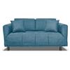 Nuvole di Sonno - Divano Letto Levis trasformabile in Letto con Materasso Comfort, Design Moderno Salvaspazio, Rivestimento Sfoderabile, 2 Cuscini in Omaggio, Made in Italy (Turchese)