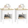 HOMCOM Set 2 Comodini Camera da Letto con Cassetto e Ripiano Aperto Portaoggetti, Coppia di Comodini Moderni in Legno, Tavolini per Divano, Soggiorno, Salotto, 45x40x55 cm, Bianco e Rovere