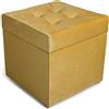 MG Design Pouf contenitore imbottito 45 × 45 cm Giallo - capacità ca. 50 L, fino a 300 kg, seduta morbida, struttura solida, già montato e facile da pulire