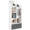 GYMAX Libreria con Cassetto e 7 Ripiani per Libri, Libreria a Forma di Albero per Soggiorno Camera Studio Ufficio (53 x 24 x 118 cm, BIANCO)