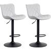 CLP Set di 2 sgabelli da bar Emma - Sedie da bar regolabili in altezza - Sedie girevoli a 360° con schienale per cucina e bistrot, Colore:bianco, Materiale:Ecopelle