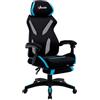 Vinsetto Sedia da Gaming con Supporto Lombare 65x65x119-129cm Nero e Blu