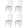 t m c s Tommychairs - Set 4 sedie modello Cuore per cucina bar e sala da pranzo, robusta struttura in Legno di faggio laccato bianco e seduta rivestita in tessuto colore grigio perla