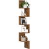 VASAGLE Libreria Angolare, Mensola Angolare da Muro, Scaffale da Parete a 5 Ripiani, 126 x 20 cm, in Camera da Letto Soggiorno Bagno Studio, Porta Piante, Marrone Vintage LBC20BX