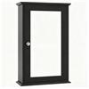 LIFEZEAL Mobiletto Bagno Salvaspazio con Specchio da Parete, Armadietto, Mobile, Amadio, Pensile Bagno Sospeso da Muro, Apertura Bidirezionale, con 2 Ripiani, Moderno, Salvaspazio, 34x15x53cm, Nero