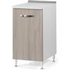 Linea Azzurra Base 40 Mobili Cucina Componibile con 1 Anta e 2 Ripiani in Legno Made in Italy H85xL40xP50 cm Elegante Funzionale Facile da Montare (Olmo)