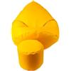 Slevobox Pouf Poltrona Sacco con Poggiapiedi Giallo 112x82x82 cm - Pouf Sacco XXL da Esterno Impermeabile - Pratico e Facile da Trasportare - Bean Bag per Adulti e Bambini - Fodera Lavabile