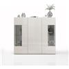 WHOUS Credenza e Buffet EGYPT per Soggiorno con 3 Ante e 11 Vani, Madia per Salotto, Cucina e Sala da Pranzo in Legno, 135x40x120 cm, Bianco Laccato Lucido