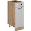 Vicco Mobiletto base per cucina R-Line, Bianco country, 30 cm | Frontale in MDF · Senza piano di lavoro · Piedini regolabili in altezza · 1 Anta · Liberamente combinabile