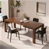 Mobili Fiver, Tavolo Allungabile Moderno, Iacopo, 140(220) x90 cm, Noce Canaletto, per 6-10 persone, Tavolo Cucina, Soggiorno, Made in Italy