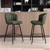 Ya-Home Set di 2 Sgabelli da Bar Sgabelli Cucina in Ecopelle Sgabelli Alti Moderni con Gambe in Metallo Nero Sedie da Bar con Schienale per Cucina Bancone, Verde