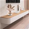 Aipunlus Mobile TV a Parete in Legno Massello, Mobile Sotto TV Sospeso, Design Moderno, Struttura Sospesa per Soggiorno/Camera da Letto, Legno Naturale e Costruzione Resistente (colore legno, 200cm/78.7in)