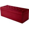 MG Design Pouf contenitore imbottito Rosso - capacità ca. 140 L, fino a 300 kg, superficie morbida con leggero riflesso, struttura in legno massiccio, già montato e facile da pulire