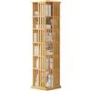 Btsunotr Libreria girevole, libreria girevole a 360° in bambù, organizzatore d'angolo per il soggiorno, scaffale girevole per l'archiviazione, archiviazione a più livelli, archiviazione di libri per s