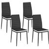 IDMarket - Set di 4 sedie da pranzo ROMANE nere con fascia bianca