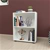 [en.casa] Libreria (AxLxP) 72 x 55 x 20 cm Scaffale a Terra con 2 Scomparti Aperti Mobile per Archivio - Bianco