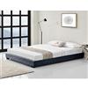 Corium Letto Francese Imbottito Struttura Bassa con Rete a Doghe e Piedini Zona di Riposo 140x200 cm Rivestito in Tessuto Grigio Scuro
