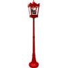 DICTROLUX Lampione Natalizio Luminoso Rosso Babbo Natale Neve Suoni 180 cm 474804