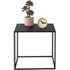 [en.casa] Tavolino in Metallo 50 x 55 x 55 cm Mobile Basso per Soggiorno Tavolo da Appoggio - Nero