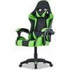 Walden Sedia da gaming, ergonomica, da ufficio, da gaming, schienale regolabile, sedia girevole da corsa, ufficio, computer, ergonomica, videogioco (Verde)