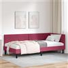 Generico Cornice del Letto ad Angolo Rosso Vino 90 cm x 190 cm Tessuto,Rosso,26.45kg,42016220
