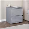 Vida Designs Glinton-Comodino con 2 cassetti, Grigio (FSC 100%), Legno ingegnerizzato, H 50 x W 43 x D 40 centimetres