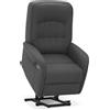 MCombo M Poltrona TV con sollevamento elettrico a 2 motori, con massaggio e riscaldamento, poltrona relax con funzione di reclinazione fino a 160°7584 (microfibra, grigio)
