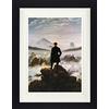 1art1 Caspar David Friedrich Poster Viandante sul Mare di Nebbia, 1818 Quadro in Cornice con Pregiato Passepartout | Immagini A Parete | in Una Cornice 40x30 cm