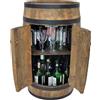 WEECO Botte di legno con sportello. Mobile bar per vino con porta, whisky, birra e altri alcolici Armadietto per bevande, portabottiglie di vino, Botte Di Vino, Credenza per liquori, Decorazione retrò