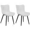 CLP Set di 2 sedie Largo I Rivestimento in velluto o ecopelle I Sedia da pranzo imbottita con struttura in metallo Colore:bianco;Materiale:Ecopelle