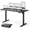SENSE7 Nojo Light Scrivania Elettrica Nera 140x70cm, Portata 70kg - Grande Scrivania Ergonomica con Memoria e Motore Silenzioso - Ideale per Gaming e Ufficio