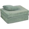 KiddyMoon Materasso Con Cuscino Per Bambini Fatto Di Schiuma Bed Materassino Pieghevole Pouf Per Bambini Sleepover Materassi Per Camerette, Verde