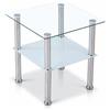Euro Tische Tavolino da caffè in Vetro con Vetro di Sicurezza e Taglio a sfaccettatura - Tavolo in Vetro Perfettamente Adatto Come tavolino/Soggiorno Tavolo 40 x 40 x 47 cm (al Quadrato, Satinato)